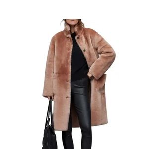 All saints Serra genuine shearling coat